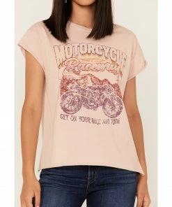 Cleo + Wolf Women's Motorcycle Raceway Vintage Graphic Tee -Cleo & Wolf Shop 2000373301 840 P3