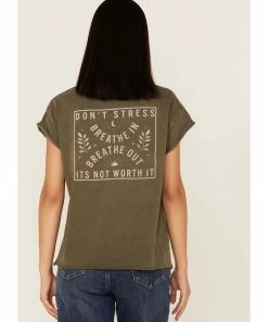 Cleo + Wolf Women's Don't Stress Graphic Tee  -Cleo & Wolf Shop 2000373302 341 P4