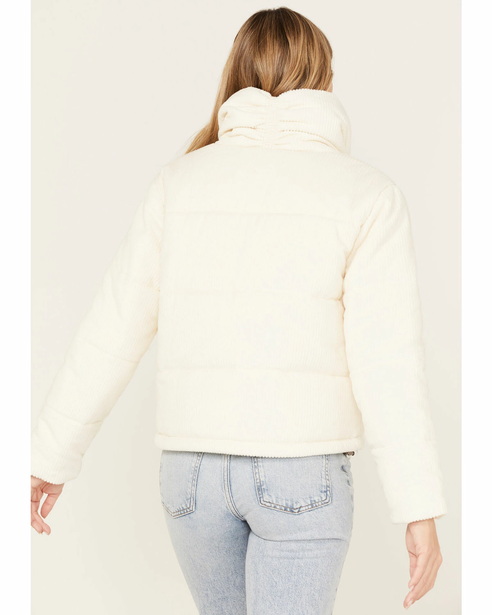 Cleo + Wolf Women's Quilted Corduroy Puffer Jacket Ivory 4 Cleo + Wolf Women's Quilted Corduroy Puffer Jacket Ivory - Image 4