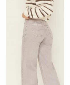 Cleo + Wolf Women's High-Rise Distressed Stretch Loose Wide Jeans Purple -Cleo & Wolf Shop 2000373344 500 P4