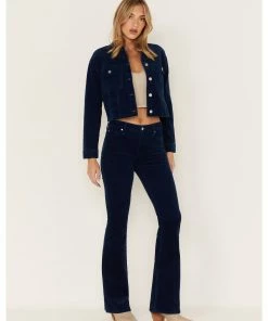 Cleo + Wolf Women's High-Rise Corduroy Bootcut Jeans Indigo