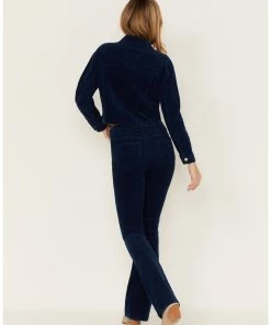 Cleo + Wolf Women's High-Rise Corduroy Bootcut Jeans Indigo -Cleo & Wolf Shop 2000373352 402 P3