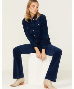 Cleo + Wolf Women's Cropped Corduroy Jacket Indigo