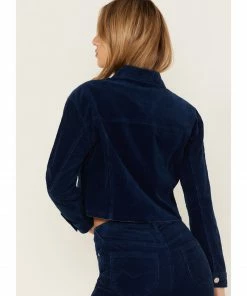 Cleo + Wolf Women's Cropped Corduroy Jacket Indigo -Cleo & Wolf Shop 2000373353 402 P4