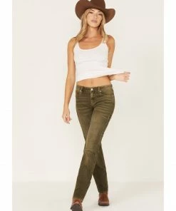 Cleo + Wolf Women's High-Rise Cargo Straight Jeans Olive 9 Cleo + Wolf Women's High-Rise Cargo Straight Jeans Olive -Cleo & Wolf Shop 2000373357 341 P1 1