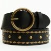 Cleo + Wolf Women's Black & Gold Studded Leather Belt