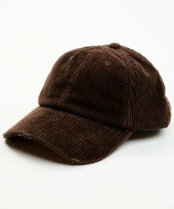 Cleo + Wolf Women's Solid Corduroy BaseballĀ Cap Brown