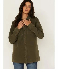 Cleo + Wolf Women's Oversized Shacket Olive