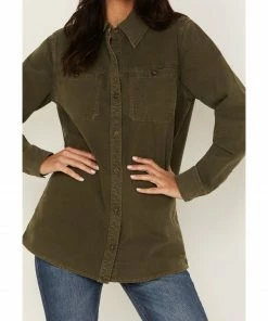 Cleo + Wolf Women's Oversized Shacket Olive -Cleo & Wolf Shop 2000374812 341 P3