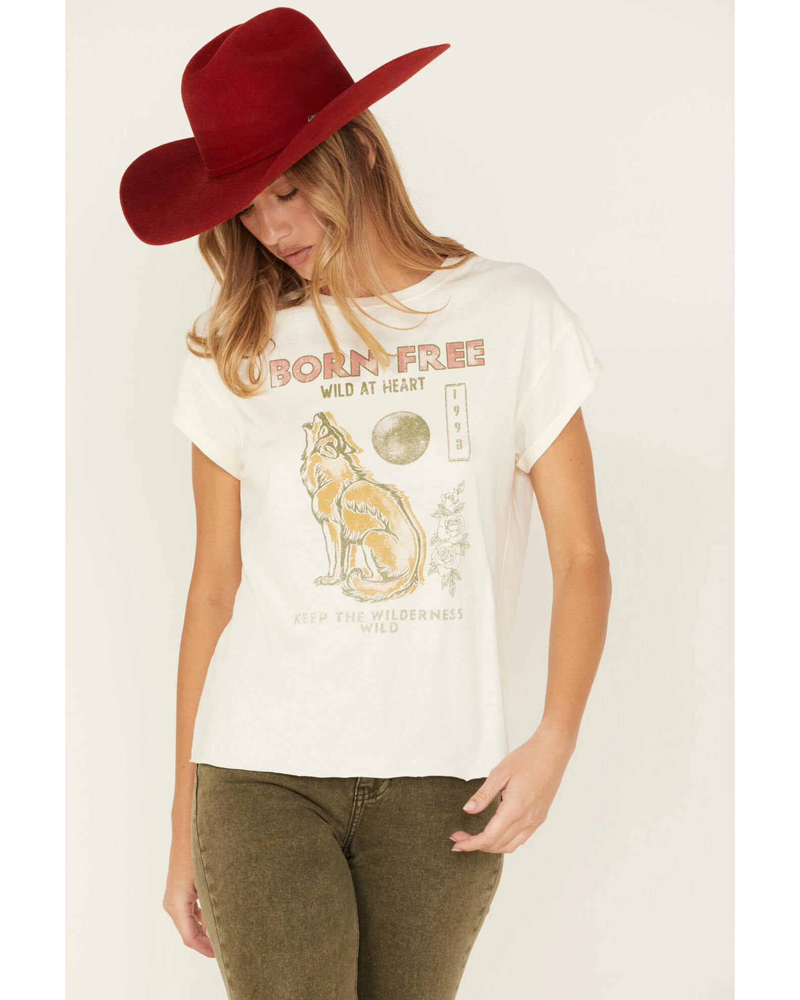 Cleo + Wolf Women's Born Free Graphic Tee 1 Cleo + Wolf Women's Born Free Graphic Tee
