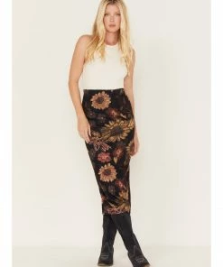 Cleo + Wolf Women's Floral Print Sheer Midi Skirt Black 9 Cleo + Wolf Women's Floral Print Sheer Midi Skirt Black -Cleo & Wolf Shop 2000374825 001 P1 1
