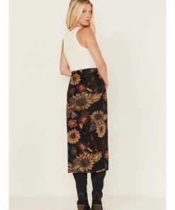 Cleo + Wolf Women's Floral Print Sheer Midi Skirt Black 7 Cleo + Wolf Women's Floral Print Sheer Midi Skirt Black -Cleo & Wolf Shop 2000374825 001 P3