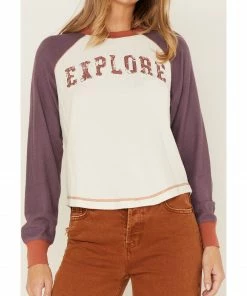 Cleo + Wolf Women's Explore Novelty Raglan Shirt -Cleo & Wolf Shop 2000374826 103 P3