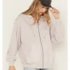 Cleo + Wolf Women's Seamed Zip Hoodie Light Purple