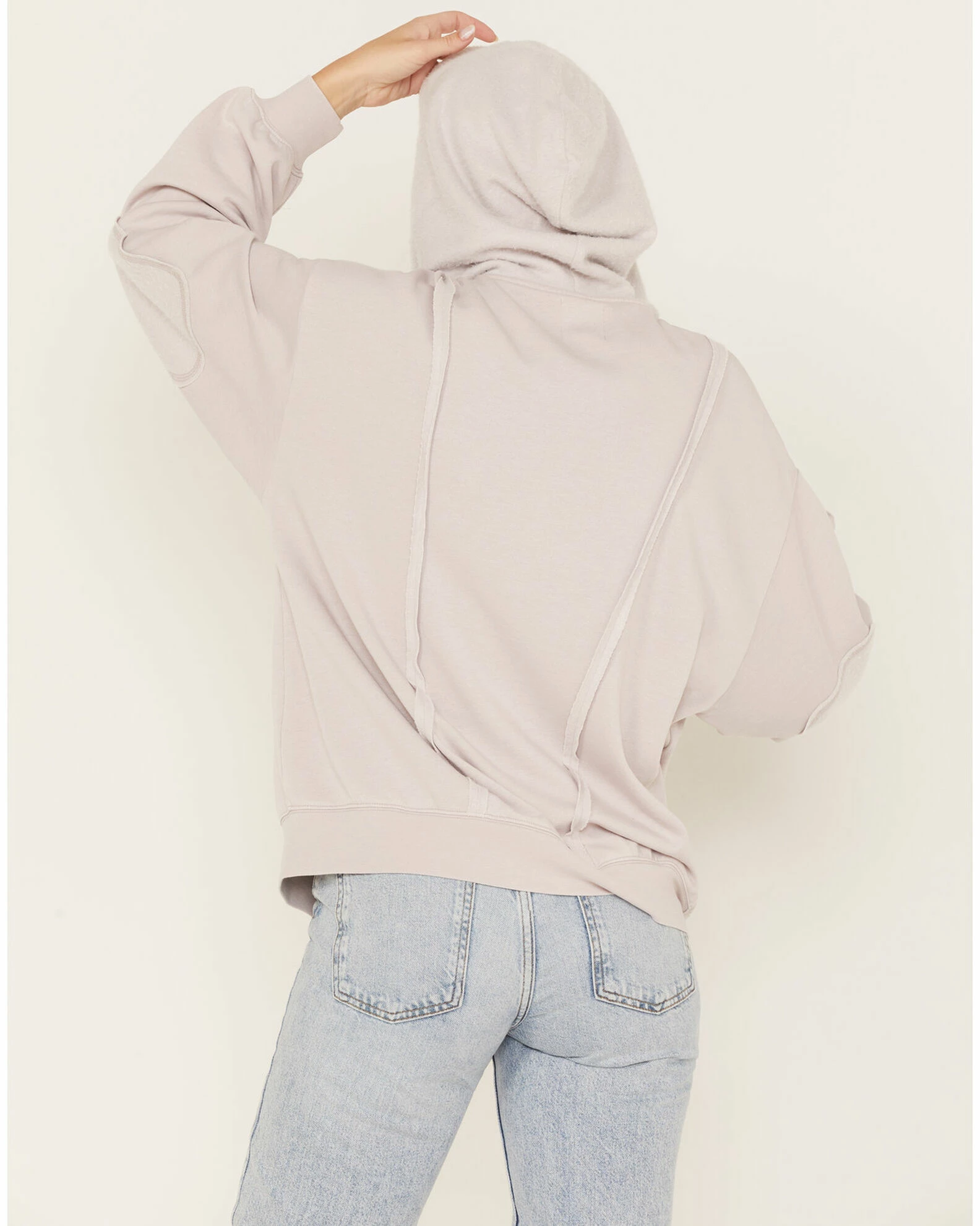 Cleo + Wolf Women's Seamed Zip Hoodie Light Purple 4 Cleo + Wolf Women's Seamed Zip Hoodie Light Purple - Image 4