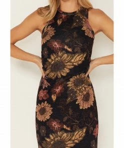 Cleo + Wolf Women's Sheer Floral Print Tank Dress Black -Cleo & Wolf Shop 2000375137 001 P3