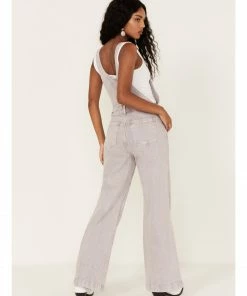 Cleo + Wolf Women's High-Rise Wide Denim Overalls Dark Wash -Cleo & Wolf Shop 2000377464 416 P4