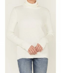 Cleo + Wolf Women's Ribbed Turtleneck Sweater Ivory -Cleo & Wolf Shop 2000380757 103 P3