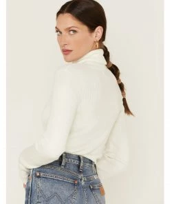 Cleo + Wolf Women's Ribbed Turtleneck Sweater Ivory -Cleo & Wolf Shop 2000380757 103 P4