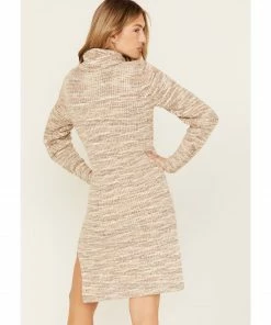 Cleo + Wolf Women's Marled Turtleneck Sweater Dress Oatmeal -Cleo & Wolf Shop 2000380761 104 P4