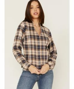 Cleo + Wolf Women's Plaid Print Blouse Blush 9 Cleo + Wolf Women's Plaid Print Blouse Blush -Cleo & Wolf Shop 2000380779 681 P1 1