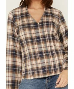 Cleo + Wolf Women's Plaid Print Blouse Blush 7 Cleo + Wolf Women's Plaid Print Blouse Blush -Cleo & Wolf Shop 2000380779 681 P3