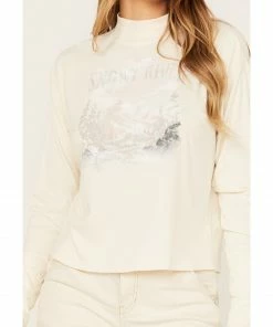 Cleo + Wolf Women's Mock Neck Tee Off White -Cleo & Wolf Shop 2000381038 105 P3